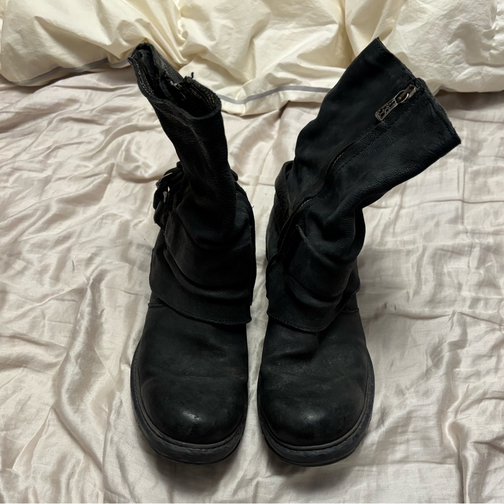 A.S.98 Black Leather Women's Boots